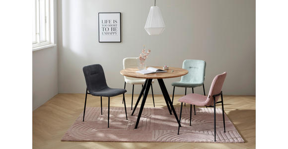 ESSTISCH in Holz, Metall 100/100/76 cm  - Schwarz/Akaziefarben, LIFESTYLE, Holz/Metall (100/100/76cm) - Landscape