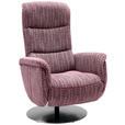 RELAXSESSEL Flachgewebe Relaxfunktion, Kopfteilverstellung, Fußteilverstellung, Rücken echt    - Edelstahlfarben/Weinrot, Design, Textil/Metall (71/112/83cm) - Dieter Knoll