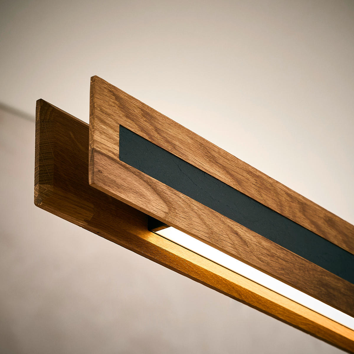 LED-HÄNGELEUCHTE 116/10/150 cm  - Schwarz, Natur, Holz/Metall (116/10/150cm)