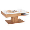 COUCHTISCH in Holz, Glas 105/75/46 cm  - Eichefarben/Weiß, Natur, Glas/Holz (105/75/46cm) - Valnatura