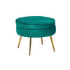 HOCKER in Textil Grün  - Goldfarben/Grün, MODERN, Textil/Metall (52/41/52cm) - Livetastic
