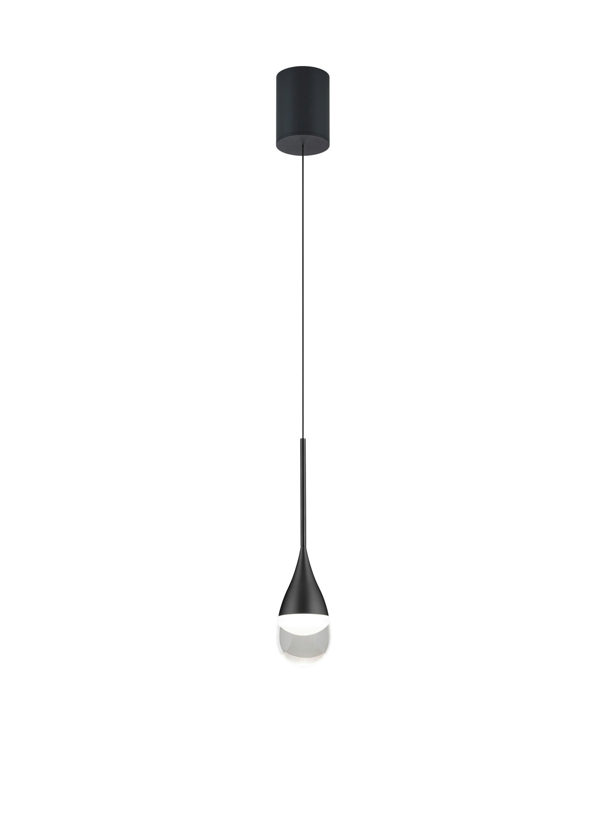 LED-HÄNGELEUCHTE Deep 8/210 cm   - Schwarz, Design, Glas/Metall (8/210cm) - Helestra