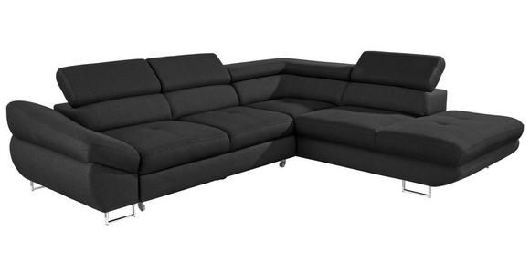ECKSOFA  in Webstoff Schwarz  280/235 cm  - Schwarz, Design, Textil/Metall (280/235cm) - Hom`in