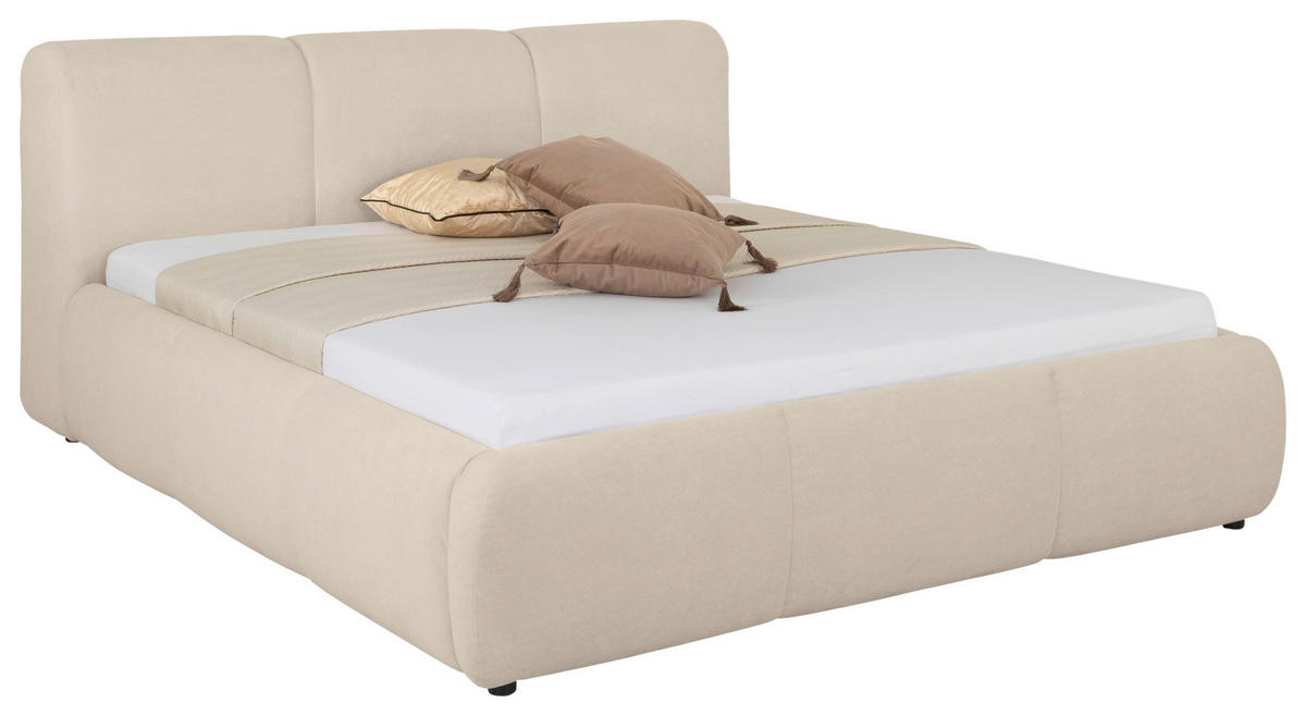 POLSTERBETT Lattenrost, Bettkasten 140/200 cm  in Beige  - Beige/Buchefarben, KONVENTIONELL, Holz/Kunststoff (140/200cm) - Boxxx
