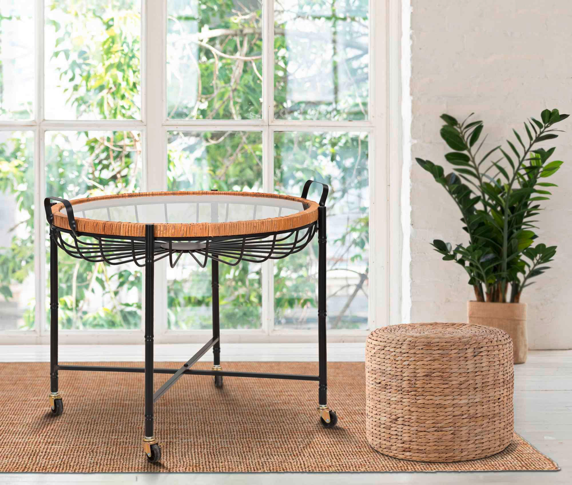 COUCHTISCH - Schwarz/Naturfarben, Basics, Glas/Holz (70,5/57/65cm)