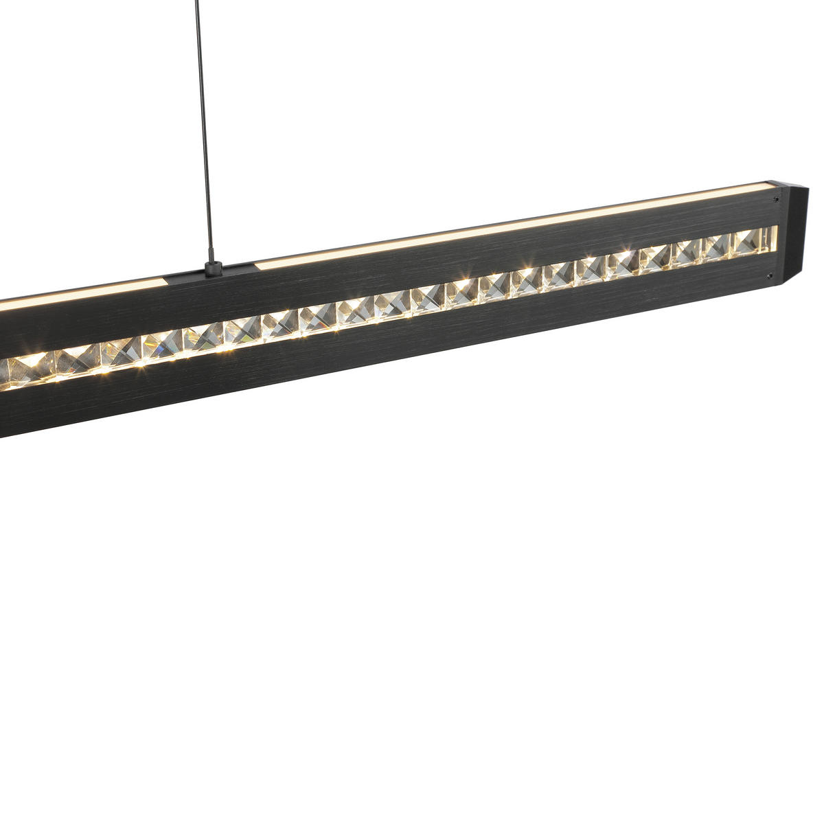 LED-HÄNGELEUCHTE Banda 115/6,5/150 cm   - Schwarz, Design, Glas/Metall (115/6,5/150cm) - Brilliant