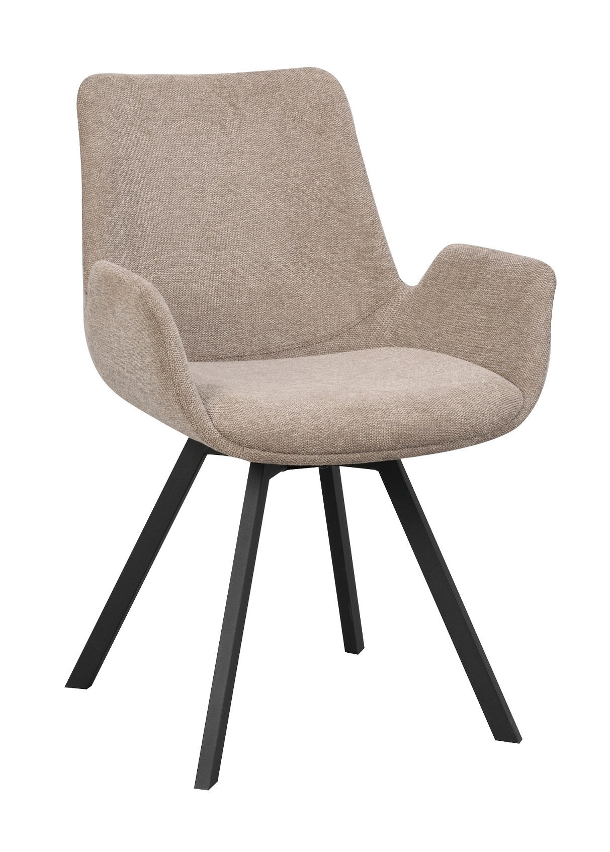 STOL flatväv  - beige/svart, Klassisk, metall/textil (58/83/60cm) - Rowico