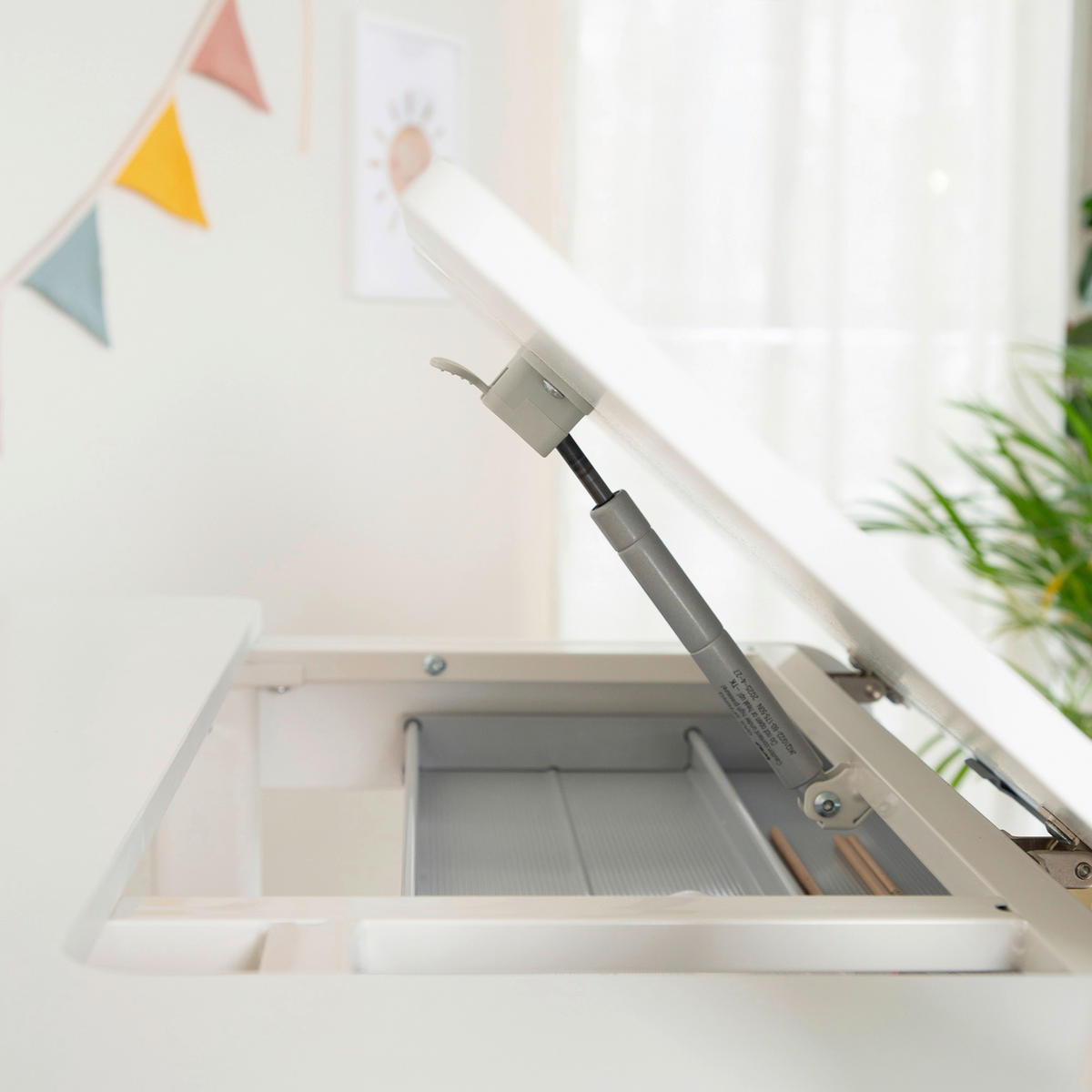 SCHREIBTISCH  Weiß höhenverstellbar  - Weiß, MODERN, Holzwerkstoff/Metall (109,5/62-78/60cm) - Roba