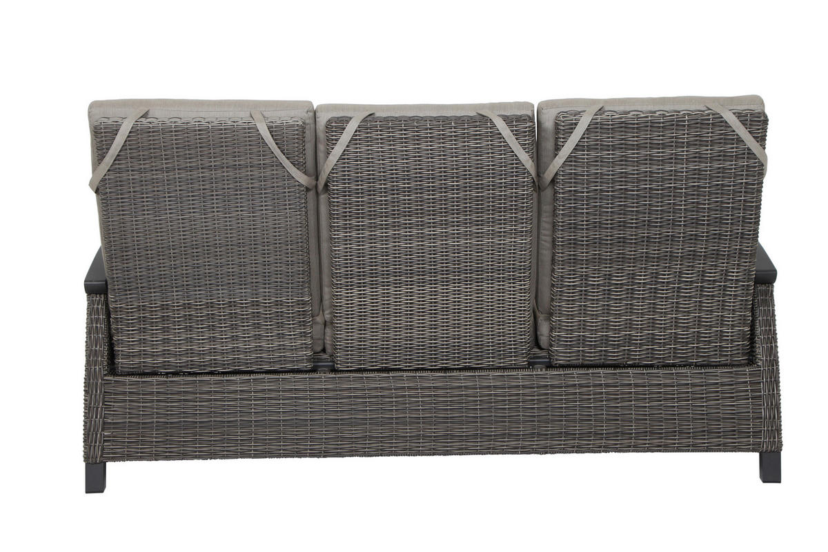 LOUNGEGARNITUR Aluminium  - Grau, Basics, Keramik/Kunststoff (72/206/103cm) - Siena Garden