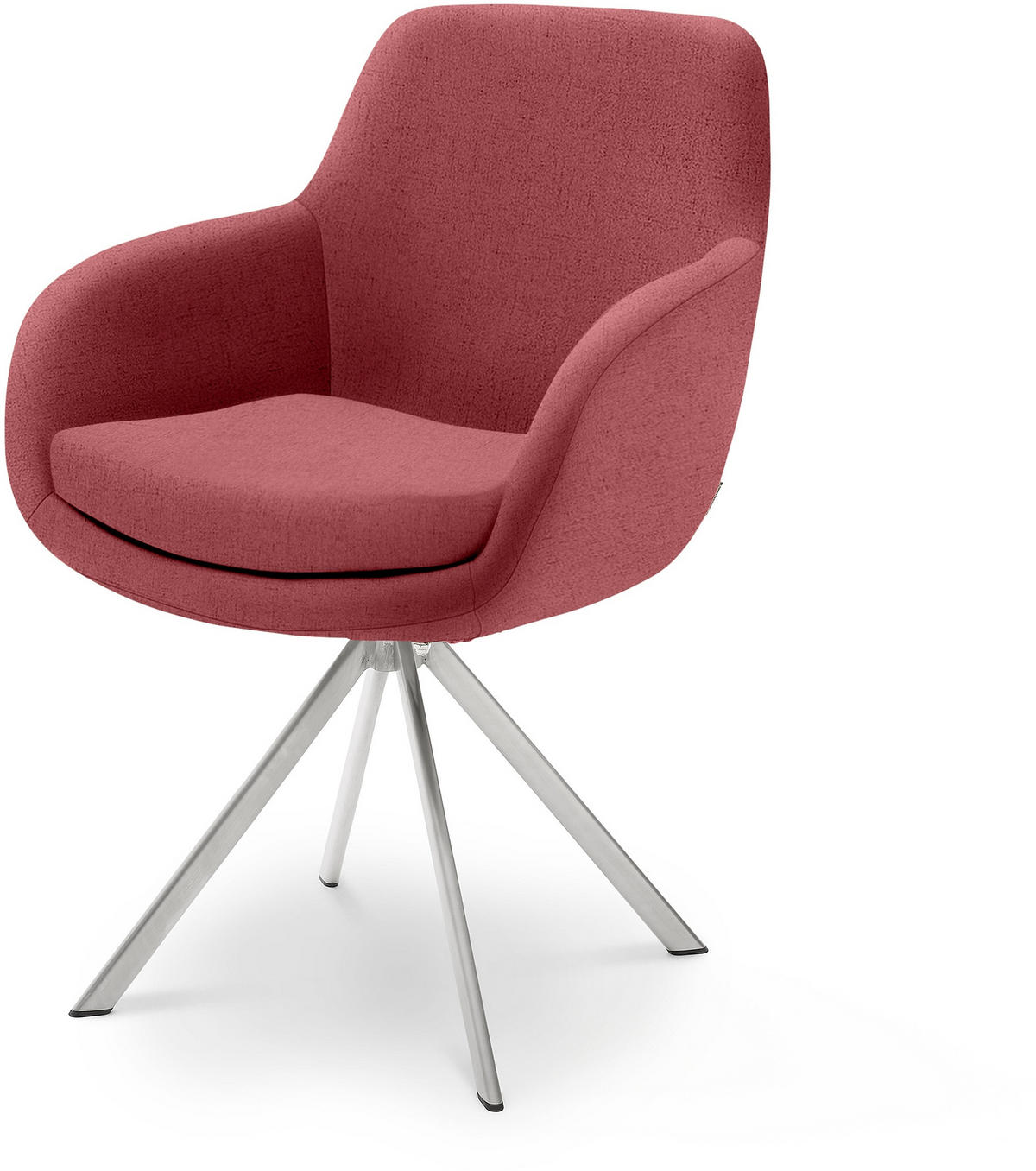 ARMLEHNSTUHL  in Edelstahl Webstoff  - Edelstahlfarben/Bordeaux, Design, Textil/Metall (62/86/66cm) - Musterring