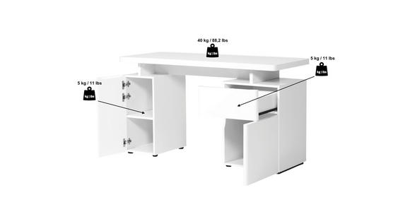 SCHREIBTISCH 140/55/76 cm in Weiß - Weiß, KONVENTIONELL, Holzwerkstoff (140/55/76cm) - Venda