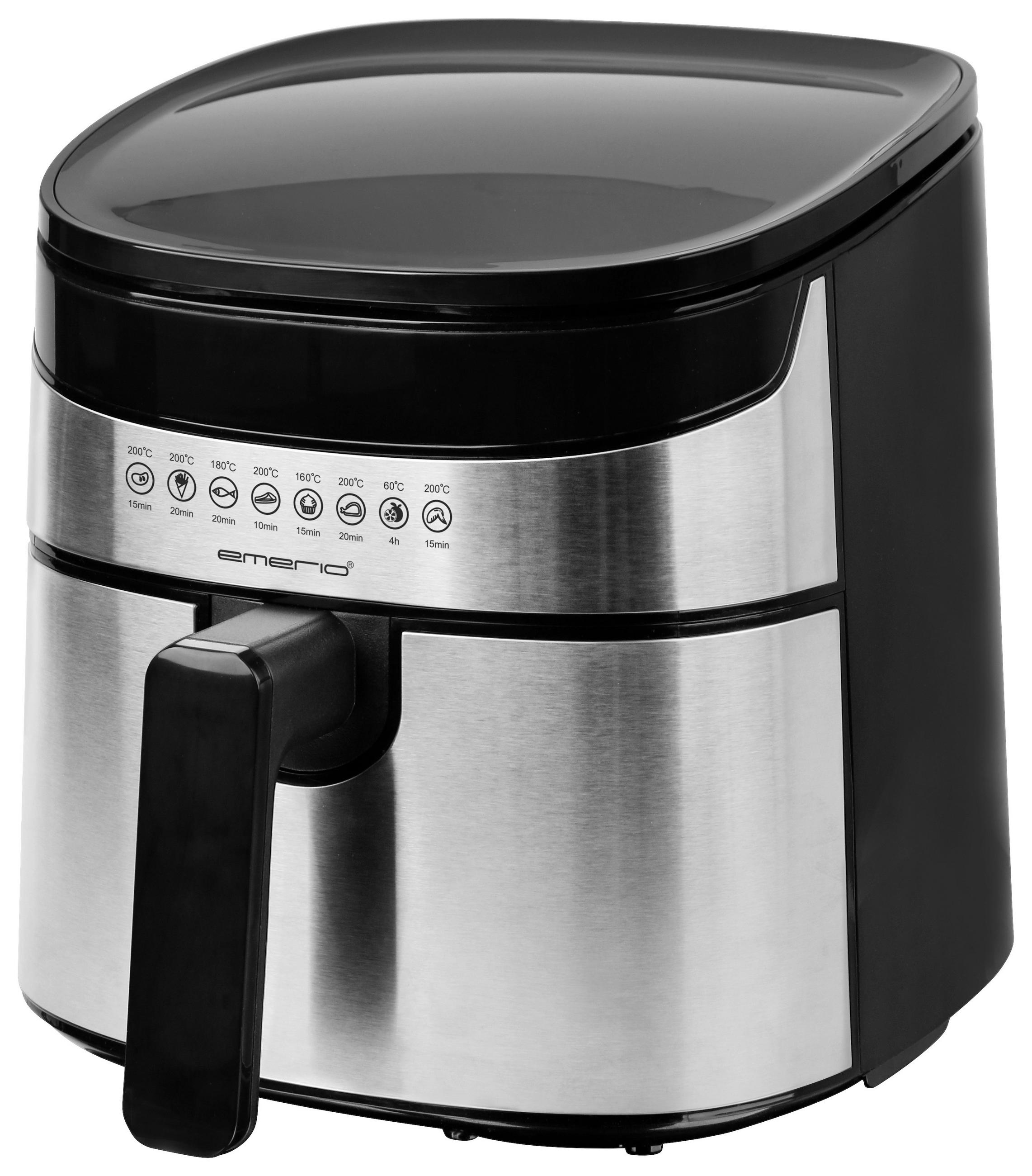 HEIßLUFTFRITTEUSE 4,5 L  - Edelstahlfarben/Schwarz, Basics, Kunststoff/Metall (31,5/39,3/30,6cm) - EMERIO