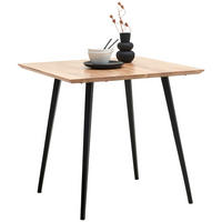 ESSTISCH 80/80/76 cm Echtholz  Holz, Metall quadratisch Schwarz, Akaziefarben  - Schwarz/Akaziefarben, Trend, Holz/Metall (80/80/76cm) - Carryhome