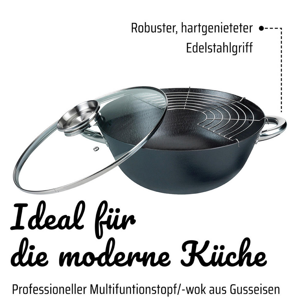 WOK  - Schwarz, Basics, Metall (32/12cm) - GSW