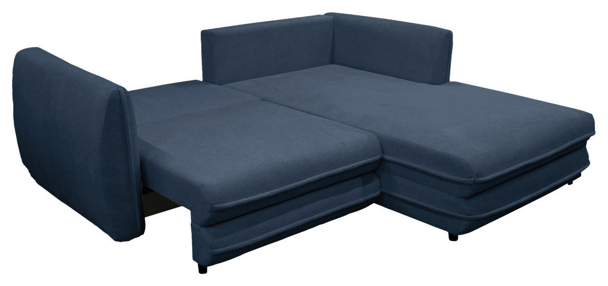 ECKSOFA in Struktur Dunkelblau  240/201 cm  - Schwarz/Dunkelblau, Design, Kunststoff/Textil (240/201cm) - MID.YOU