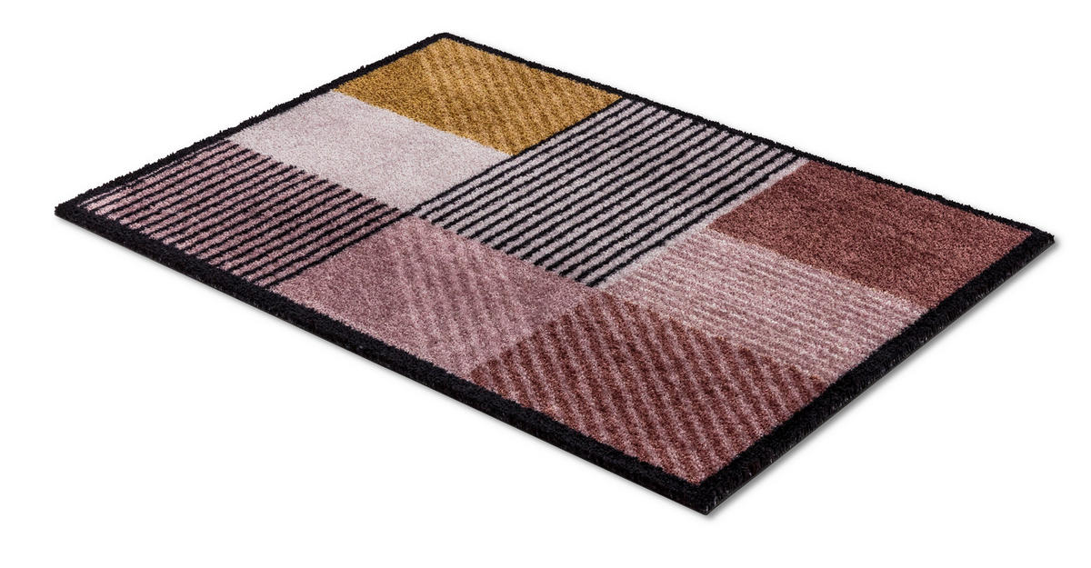 FUSSMATTE  50/70 cm  Braun, Rosa, Rot, Schwarz, Rotbraun  Abstraktes  - Rotbraun/Rot, KONVENTIONELL, Textil (50/70cm) - Schöner Wohnen