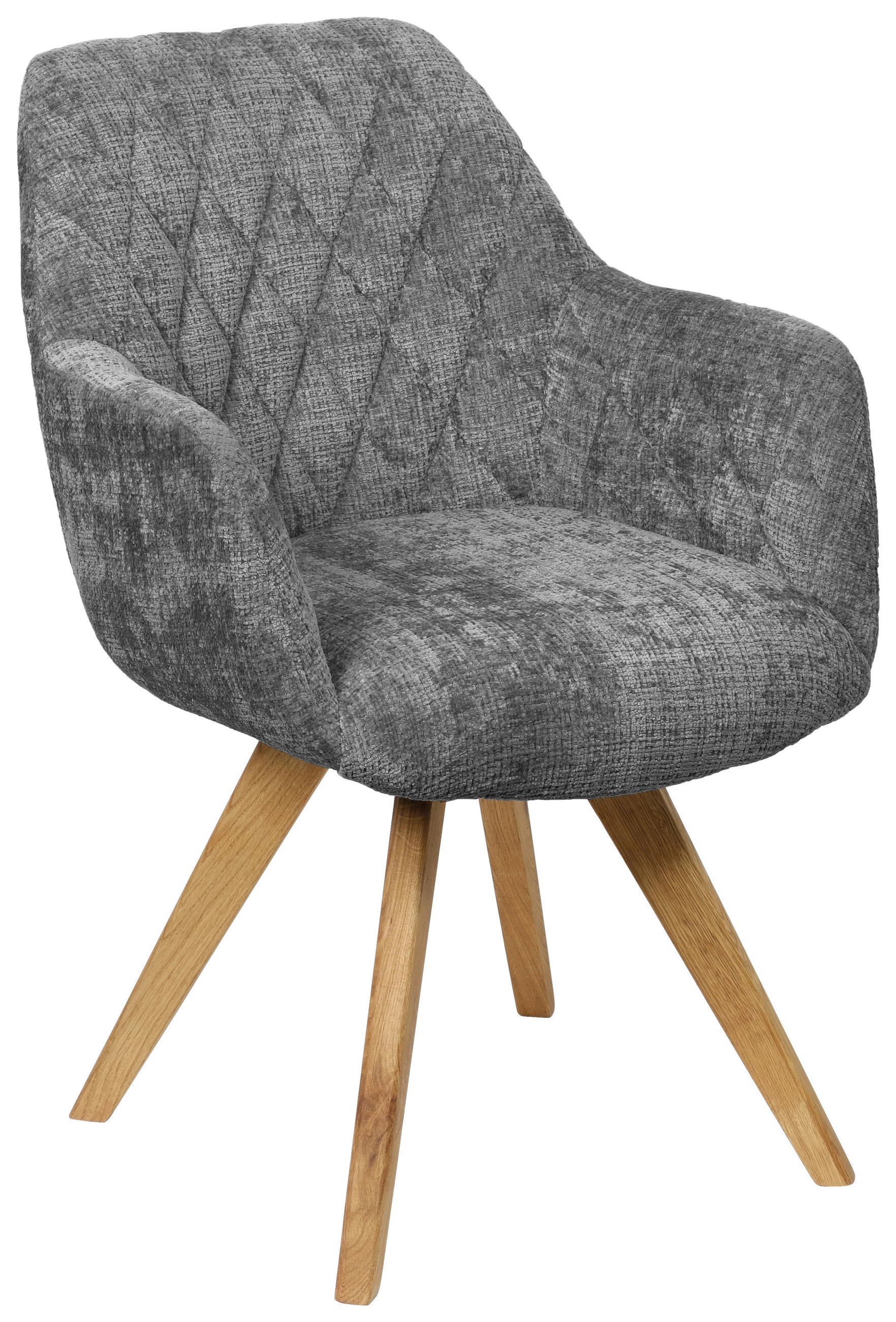 ARMLEHNSTUHL in Holz, Textil Grau  - Naturfarben/Grau, KONVENTIONELL, Holz/Textil (59/85/65cm) - Linea Natura