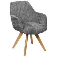 ARMLEHNSTUHL in Holz, Textil Grau  - Naturfarben/Grau, KONVENTIONELL, Holz/Textil (59/85/65cm) - Linea Natura