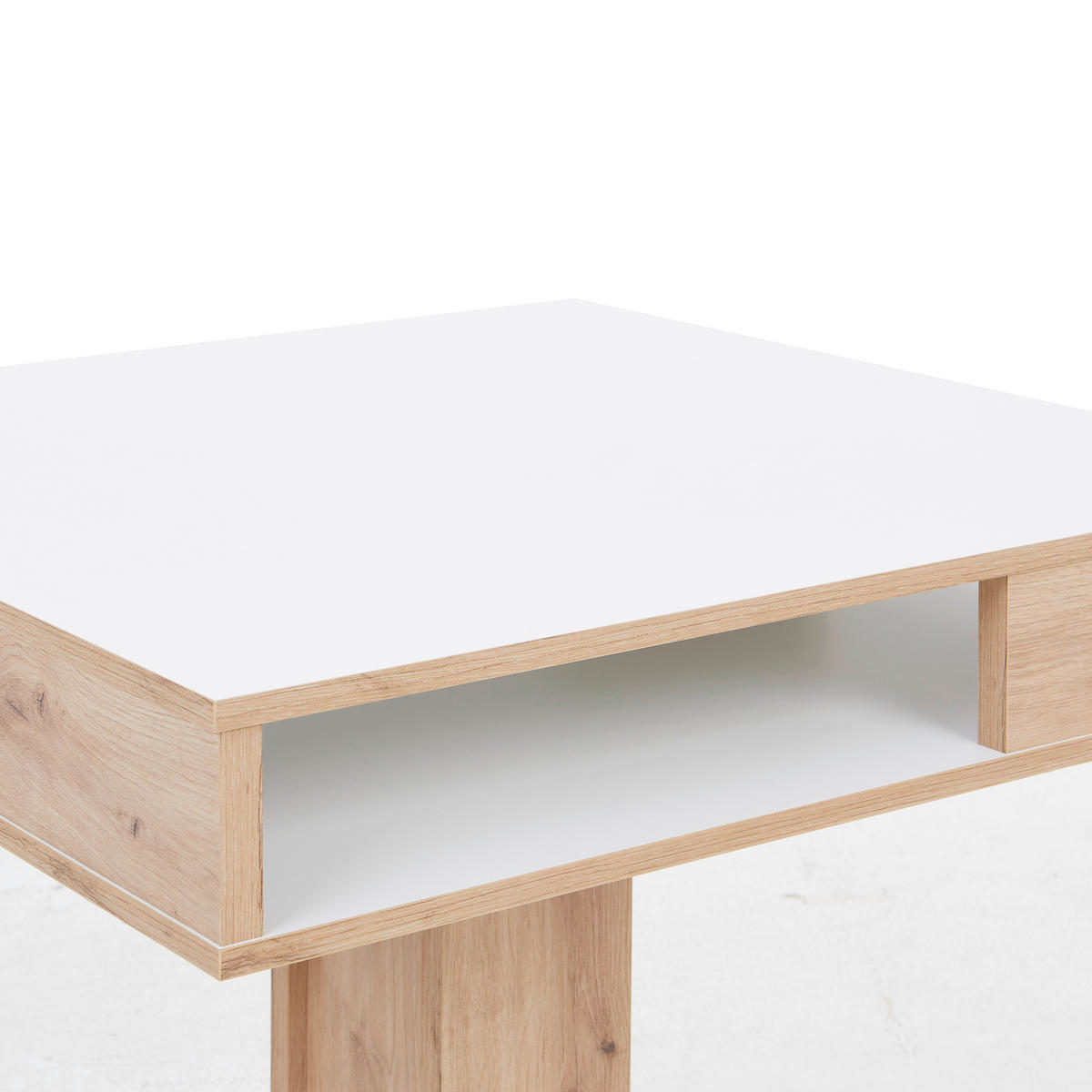 COUCHTISCH in Holzwerkstoff  - Wildeiche/Weiß, Basics, Holzwerkstoff (65/52-77/65cm) - P & B