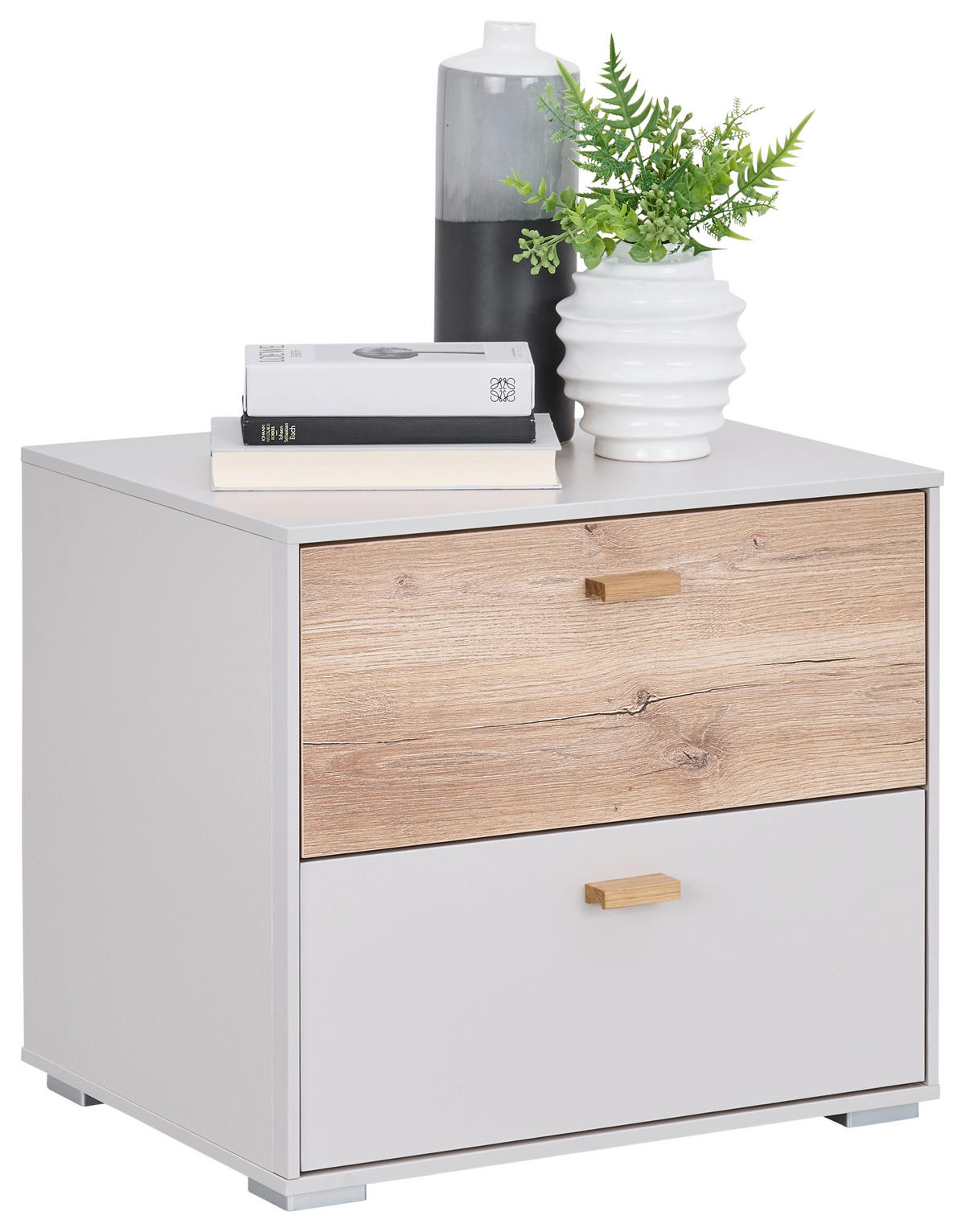 NACHTTISCH 48/43/38 cm  in Eichefarben, Sandfarben  - Sandfarben/Eichefarben, Konventionell, Holz/Holzwerkstoff (48/43/38cm) - Hom`in