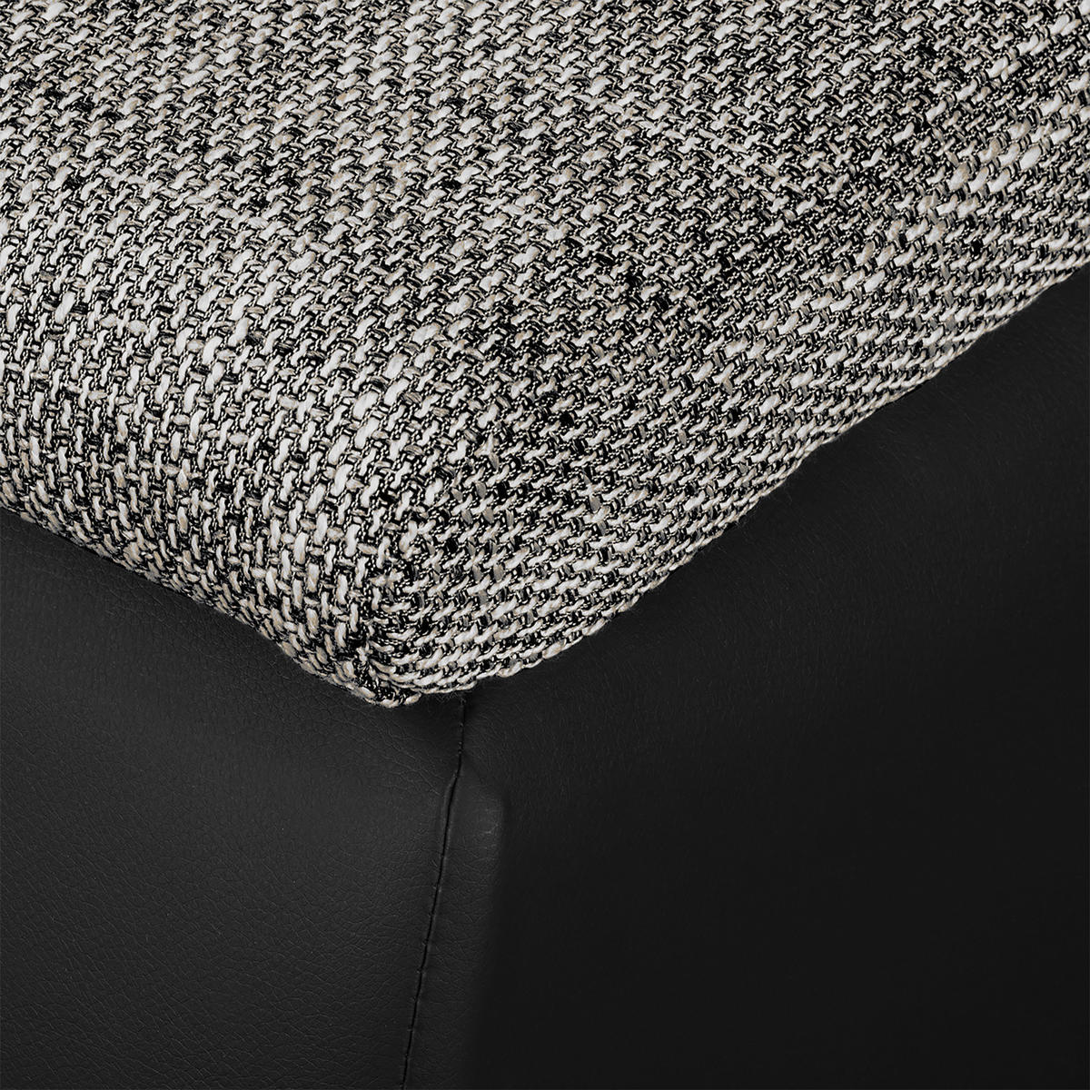ECKSOFA Grau, Schwarz Textilgeflecht  - Chromfarben/Schwarz, Design, Textil (266/175cm) - Livetastic