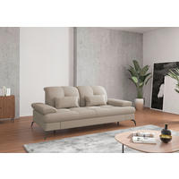 3-SITZER-SOFA in Flachgewebe Taupe  - Taupe/Schwarz, KONVENTIONELL, Textil/Metall (212/90/122cm) - Sit & More