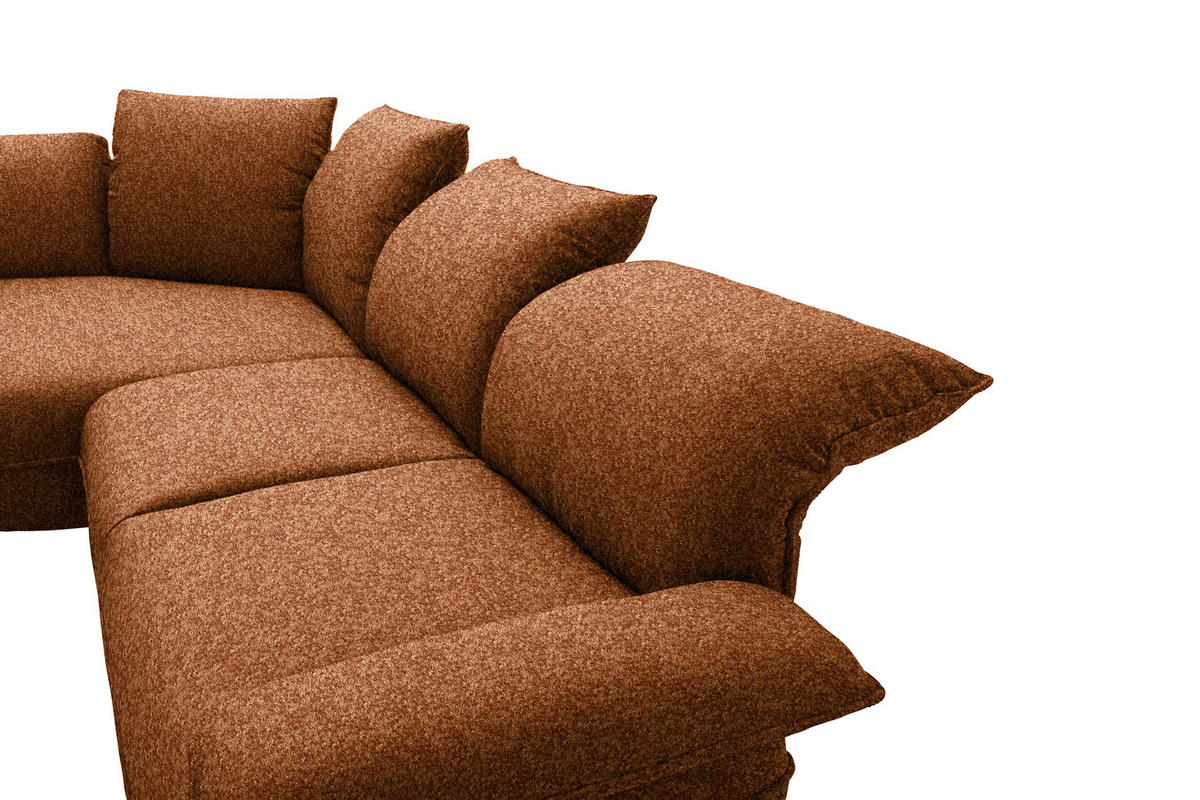 ECKSOFA  in Chenille Rostfarben  154/343 cm  - Rostfarben/Schwarz, Design, Kunststoff/Textil (154/343cm) - Koinor