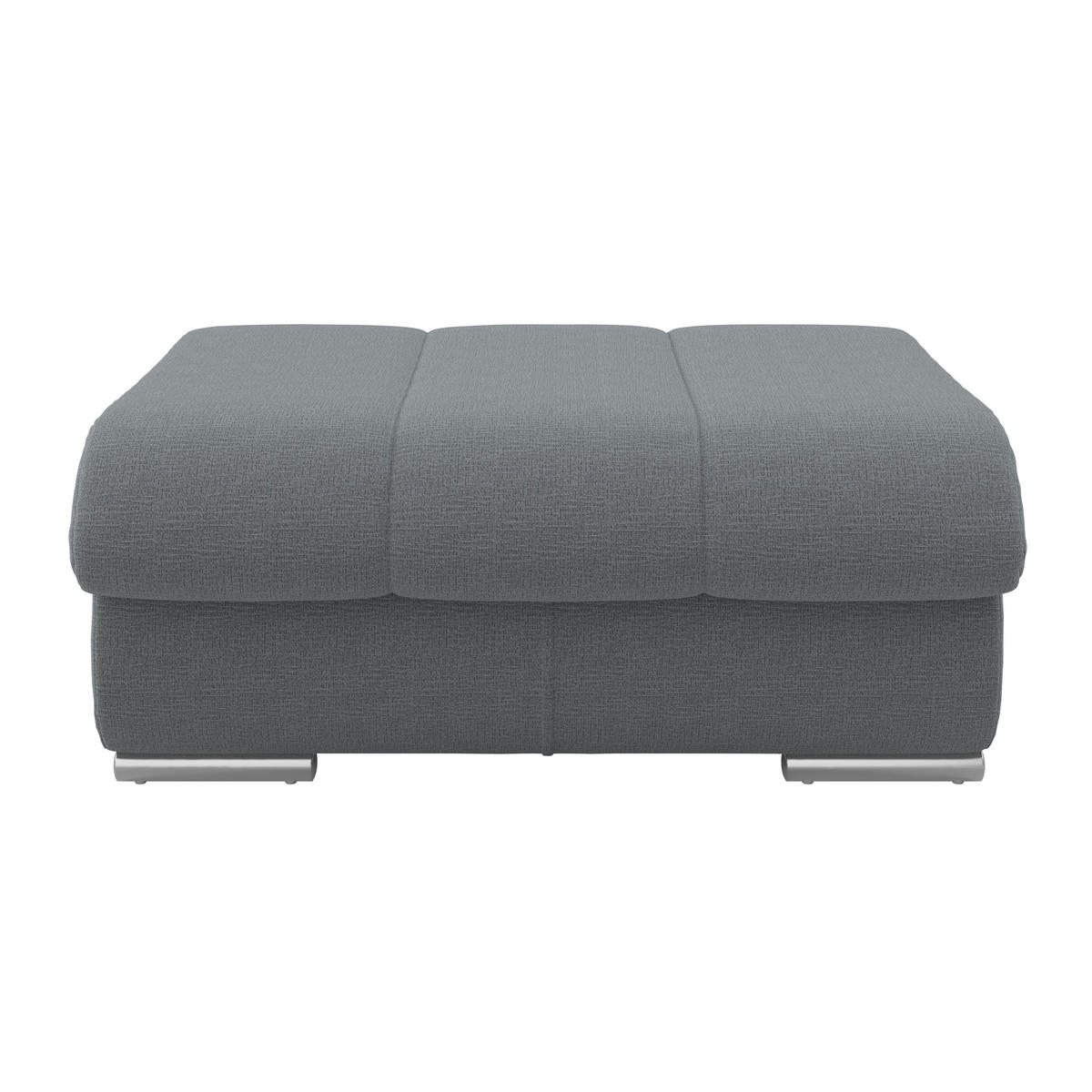 HOCKER Textil Anthrazit  - Chromfarben/Anthrazit, Modern, Textil/Metall (100/43/80cm) - Livetastic
