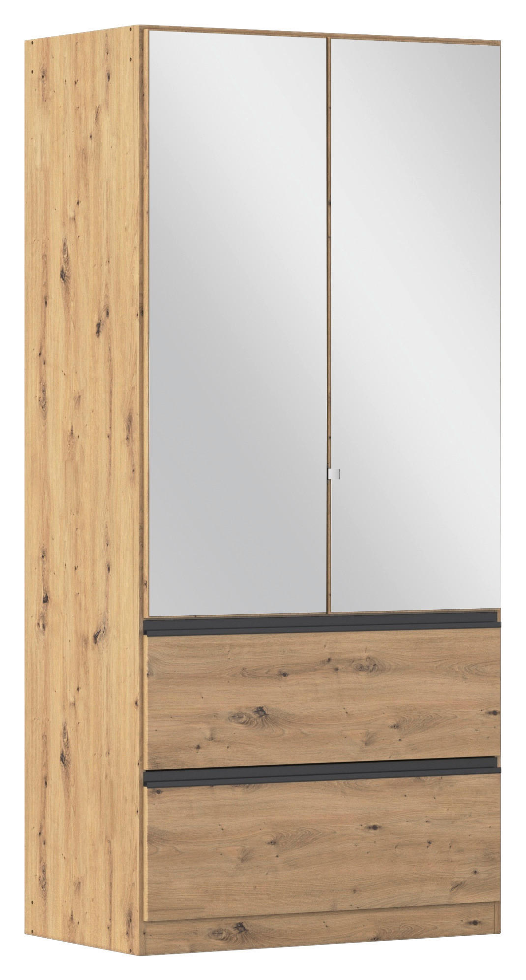 DREHTÜRENSCHRANK 91/197/54 cm 2-türig Eiche Artisan  - Eiche Artisan/Grau, MODERN, Holzwerkstoff (91/197/54cm) - Rauch Möbel