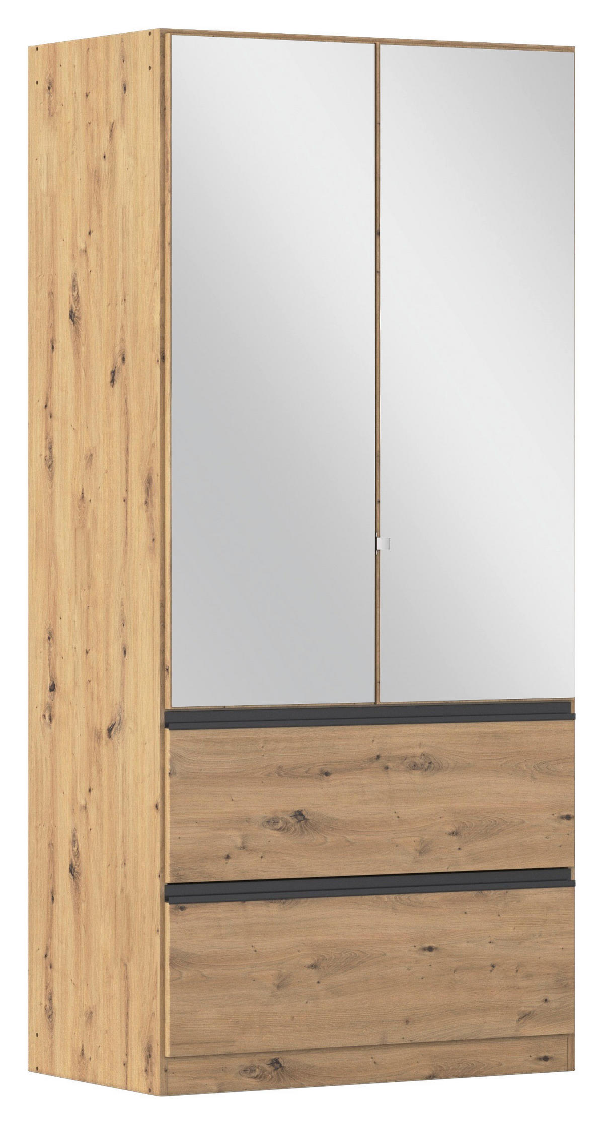 DREHTÜRENSCHRANK in Eiche Artisan  - Eiche Artisan/Grau, Modern, Holzwerkstoff (91/197/54cm) - Rauch Möbel