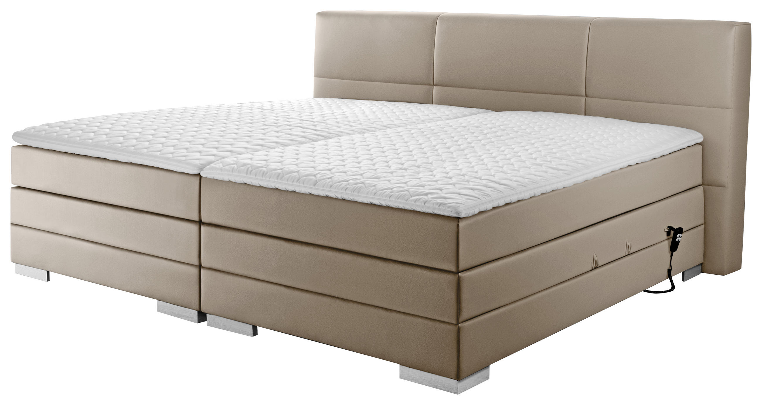 Boxspringbett 'prinz' H3 200/200 cm in Schlammfarben