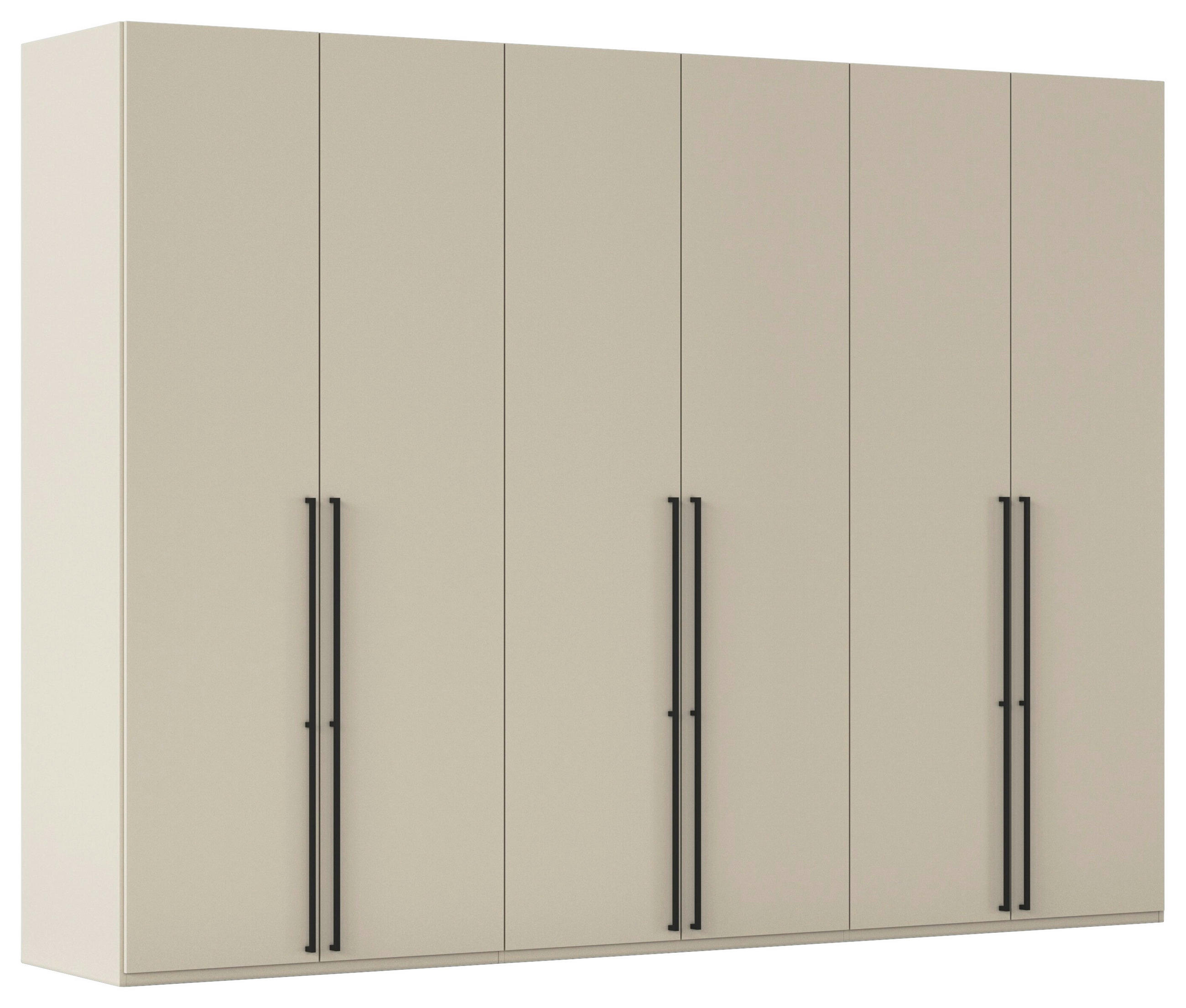 DREHTÜRENSCHRANK 301/223/61 cm,  in Champagner, 6-türig  - Champagner/Schwarz, Basics, Holzwerkstoff/Metall (301/223/61cm) - Novel