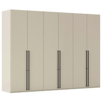 DREHTÜRENSCHRANK 301/235/61 cm,  in Champagner, 6-türig  - Champagner/Schwarz, Basics, Holzwerkstoff/Metall (301/235/61cm) - Novel