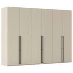 DREHTÜRENSCHRANK 301/223/61 cm,  in Champagner, 6-türig  - Champagner/Schwarz, Basics, Holzwerkstoff/Metall (301/223/61cm) - Novel