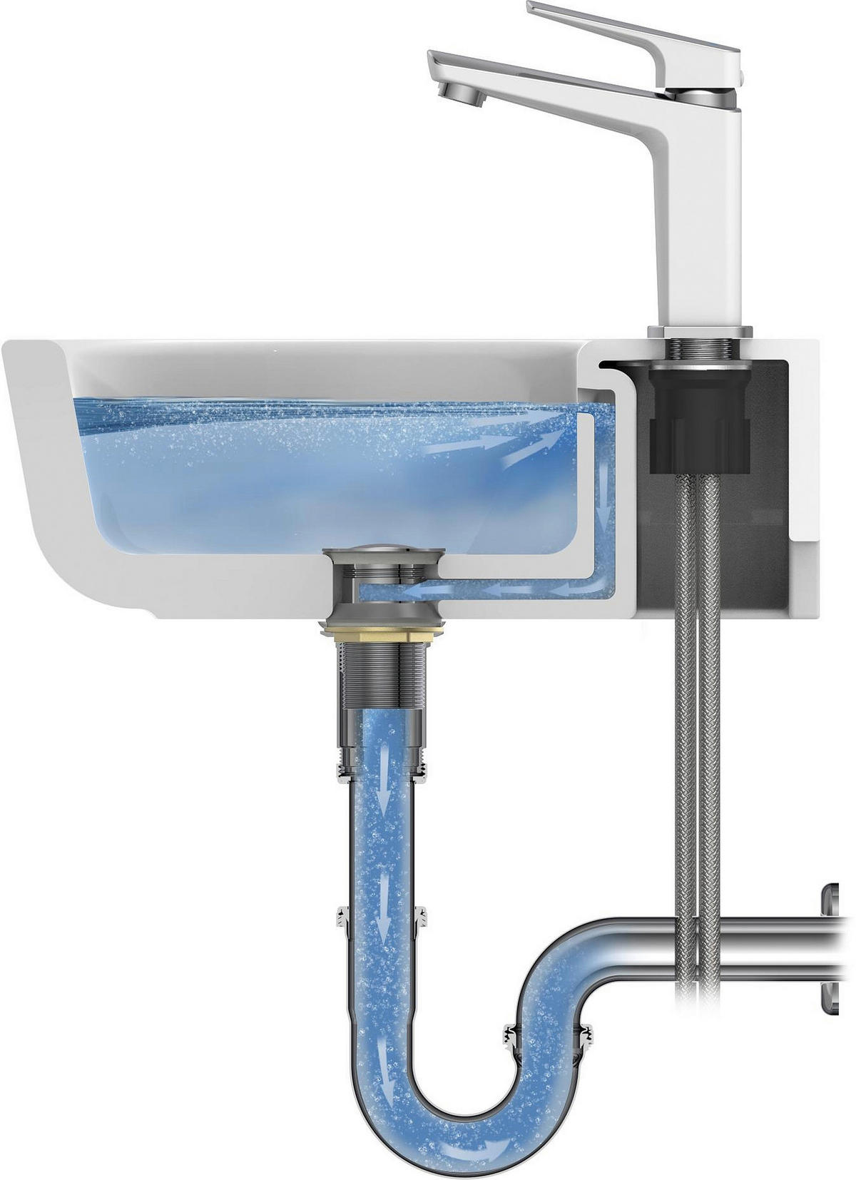 ABLAUFVENTIL 55010618  - Chromfarben, Basics, Kunststoff/Metall (4cm) - Schütte