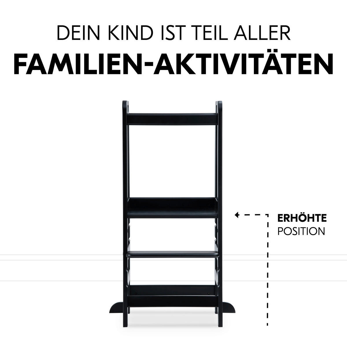 LERNTURM Learn N Explore  - Schwarz, Basics, Holz (46/90,5/54cm) - Hauck