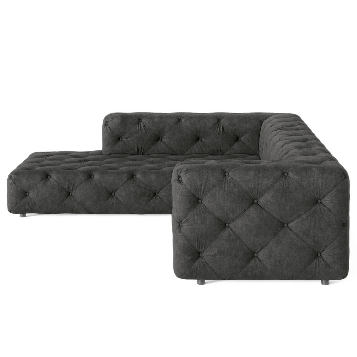 ECKSOFA Fresco in Mikrofaser Anthrazit  228/325 cm  - Anthrazit/Schwarz, Design, Kunststoff/Textil (228/325cm) - P & B