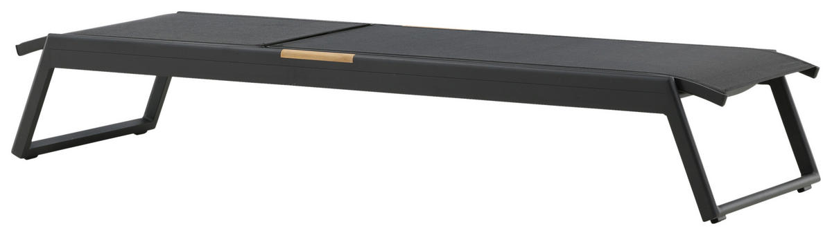 SONNENLIEGE 60/35/200 cm  - Schwarz, KONVENTIONELL, Metall (60/35/200cm) - Gardenson