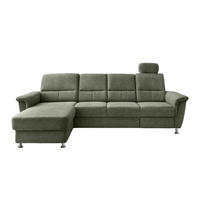 ECKSOFA in Chenille Grün  - Chromfarben/Grün, Konventionell, Textil/Metall (165/292cm) - Livetastic