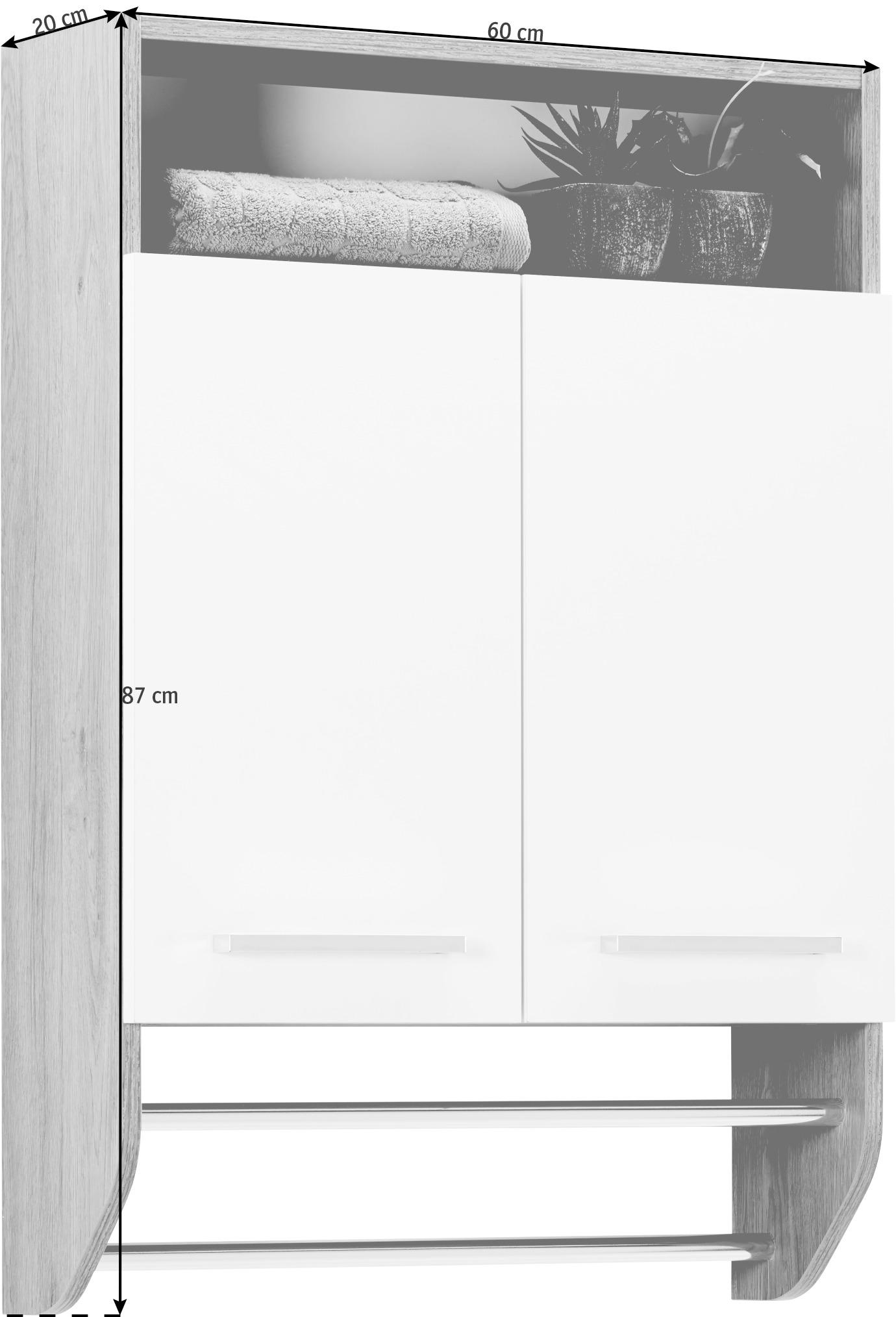 DULAP SUSPENDAT 60/87/20 cm  - alb/stejar San Remo, Design, material pe bază de lemn (60/87/20cm) - Xora