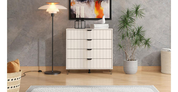 KOMMODE in 93/90/40 cm - Kaschmir/Schwarz, Basics, Holzwerkstoff/Metall (93/90/40cm) - Carryhome