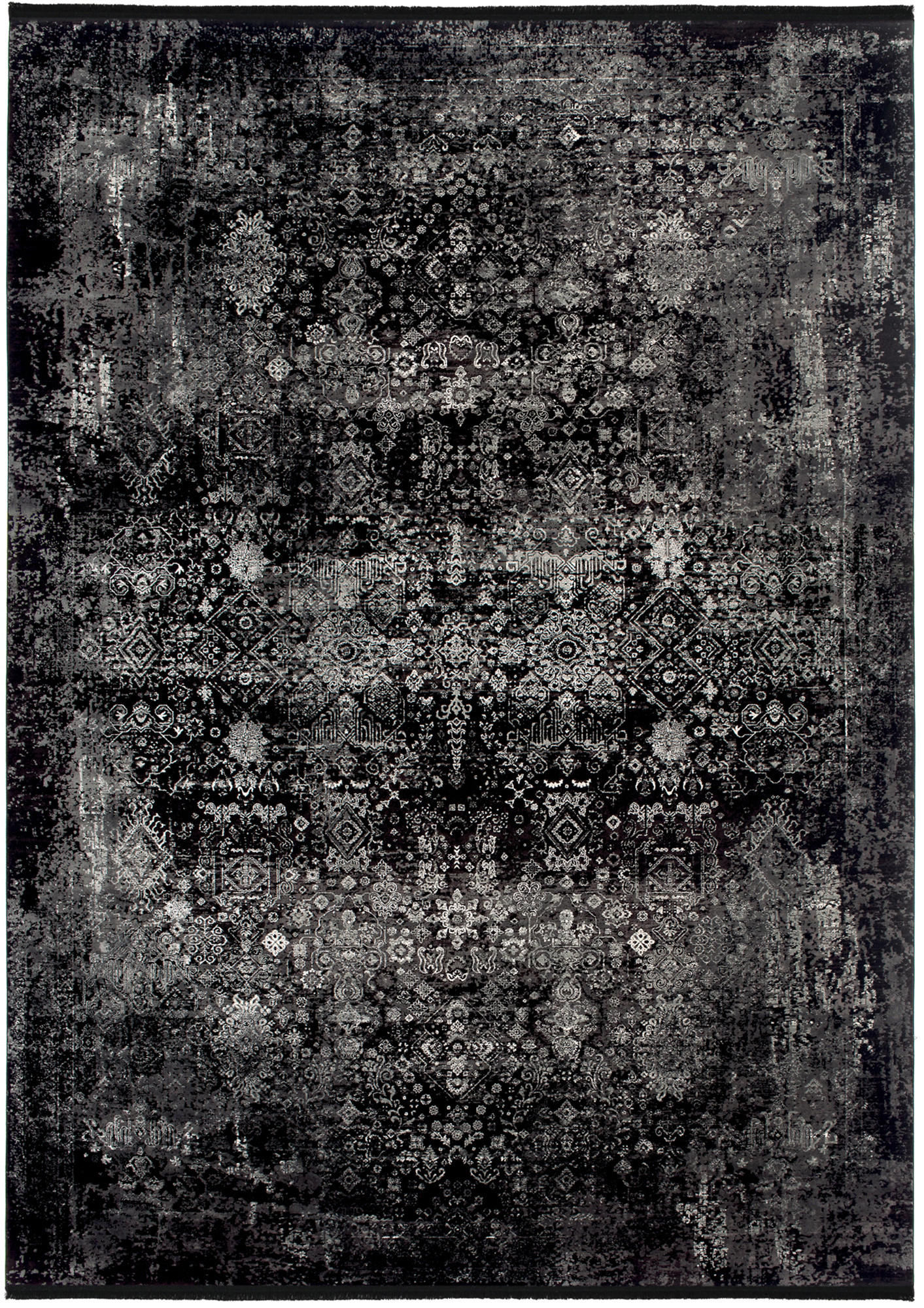 WEBTEPPICH 67/130 cm Calais Grau, Schwarz - Schwarz/Grau, Design, Textil (67/130cm) - Dieter Knoll