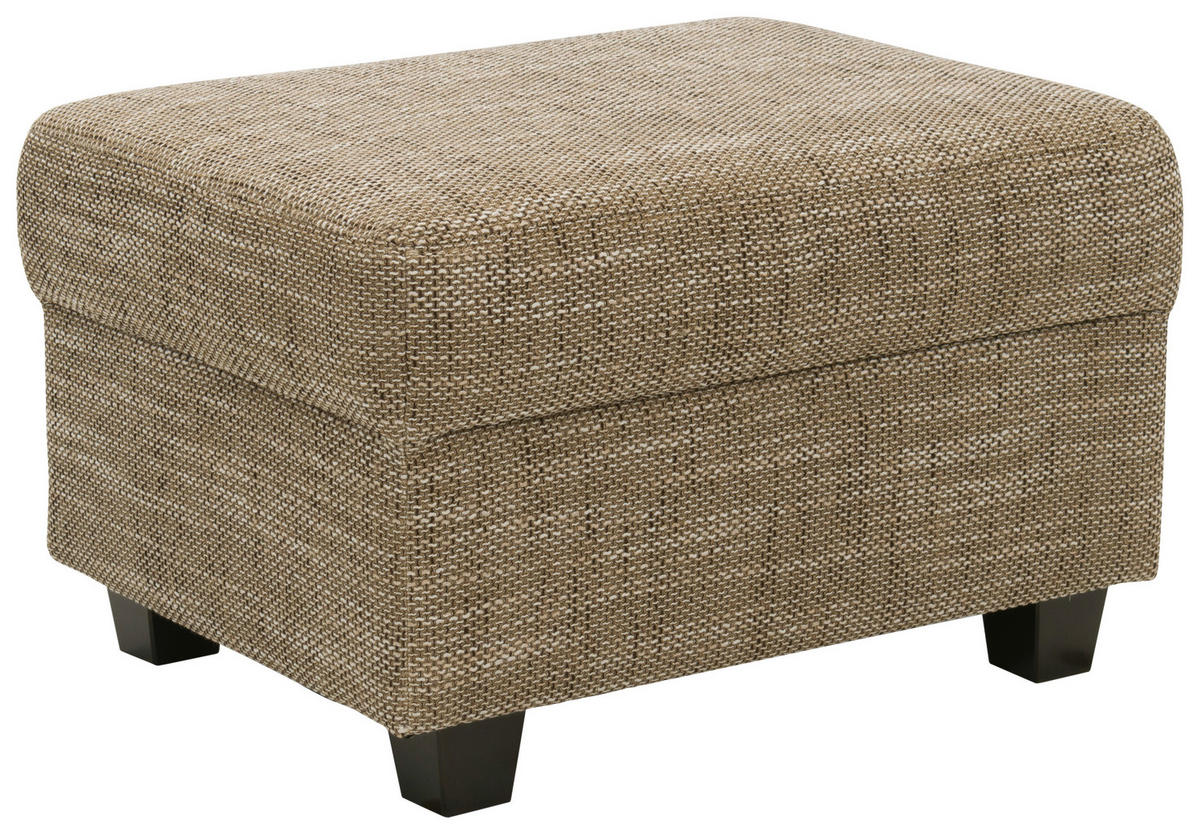 HOCKER Webstoff Braun, Beige  - Wengefarben/Beige, Design, Holz/Textil (67/41/52cm) - MID.YOU