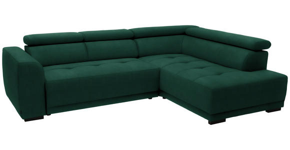 ECKSOFA in Feincord Waldgrün 284/205 cm - Waldgrün/Schwarz, Design, Kunststoff/Textil (284/205cm) - Xora