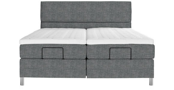 BOXSPRINGBETT 160/200 cm  in Dunkelgrau  - Chromfarben/Dunkelgrau, KONVENTIONELL, Kunststoff/Textil (160/200cm) - Voleo