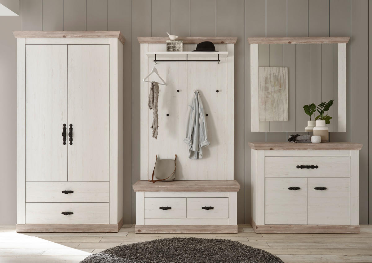 GARDEROBE 5-teilig  in 341/201/45 cm  - Hellbraun/Pinienfarben, Design, Holzwerkstoff (341/201/45cm) - MID.YOU