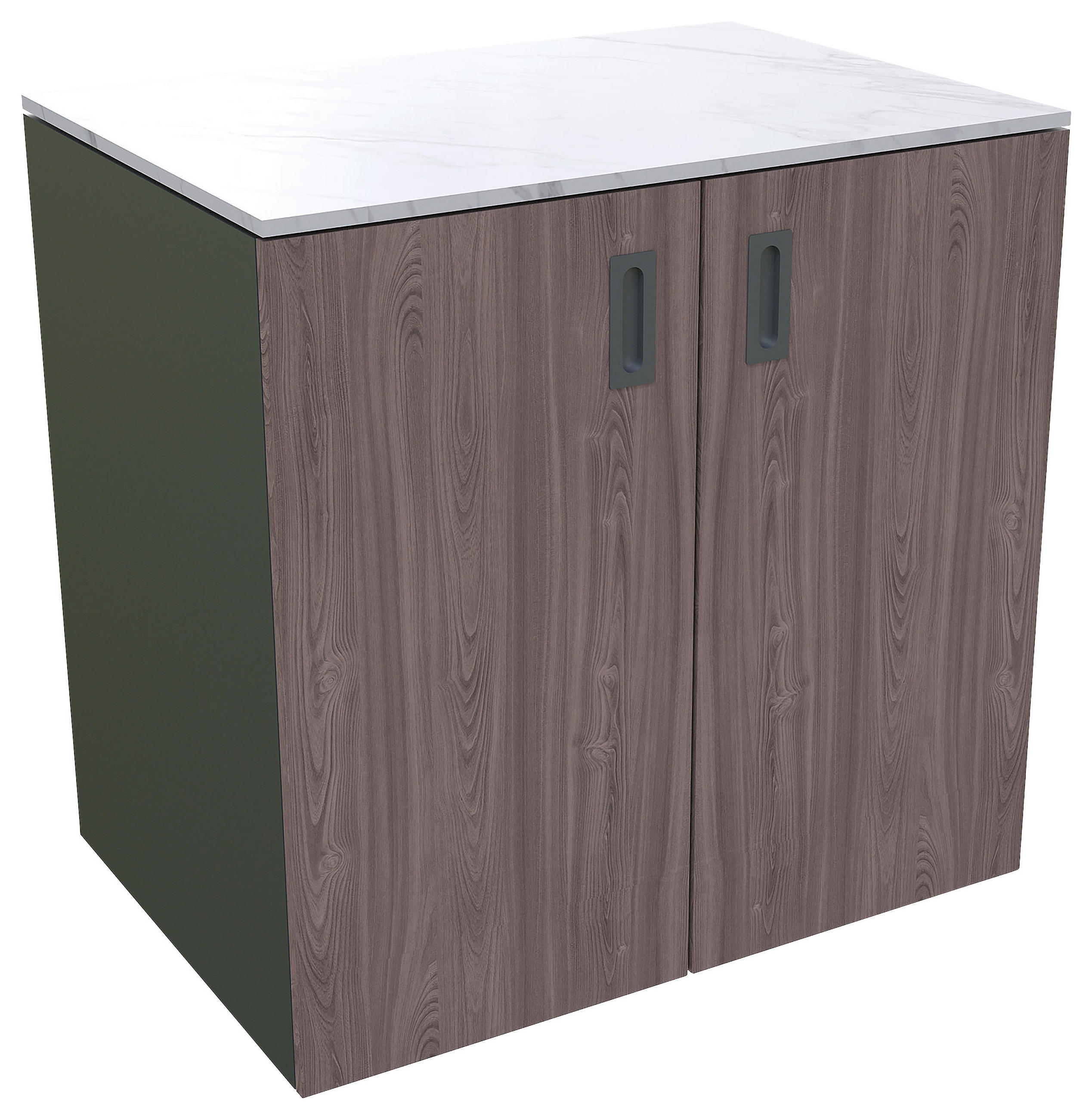 OUTDOORKÜCHE  - Anthrazit/Walnussfarben, Basics, Stein/Metall (90/92/63cm)