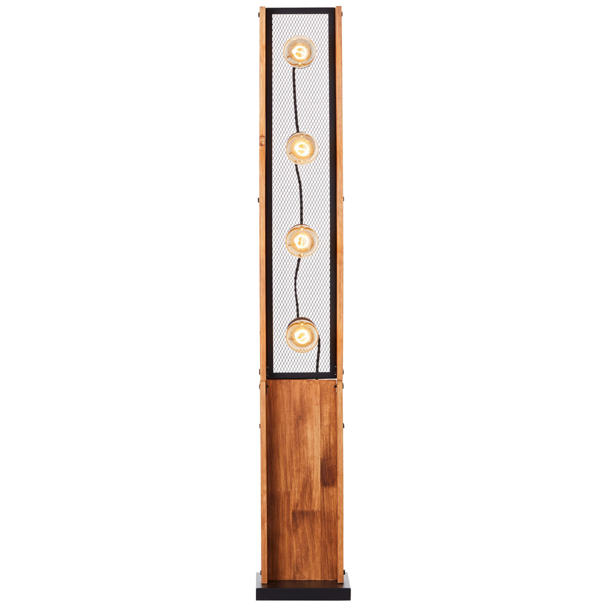 STEHLEUCHTE  20/125,5/20 cm   - Schwarz/Braun, Natur, Holz/Metall (20/125,5/20cm) - Brilliant