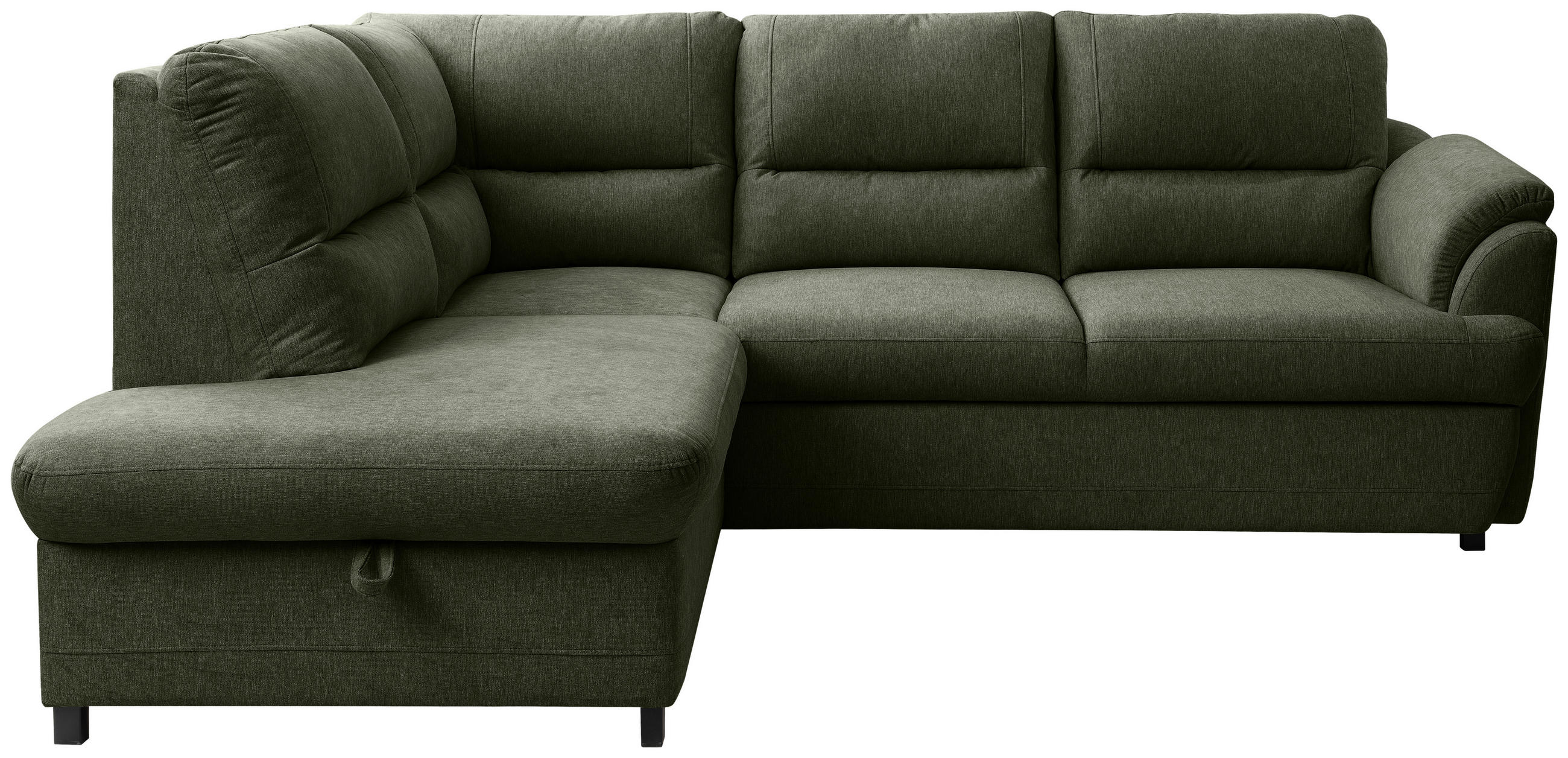 ECKSOFA Grün  - Greige/Schwarz, Basics, Holz/Textil (200/240cm) - MID.YOU