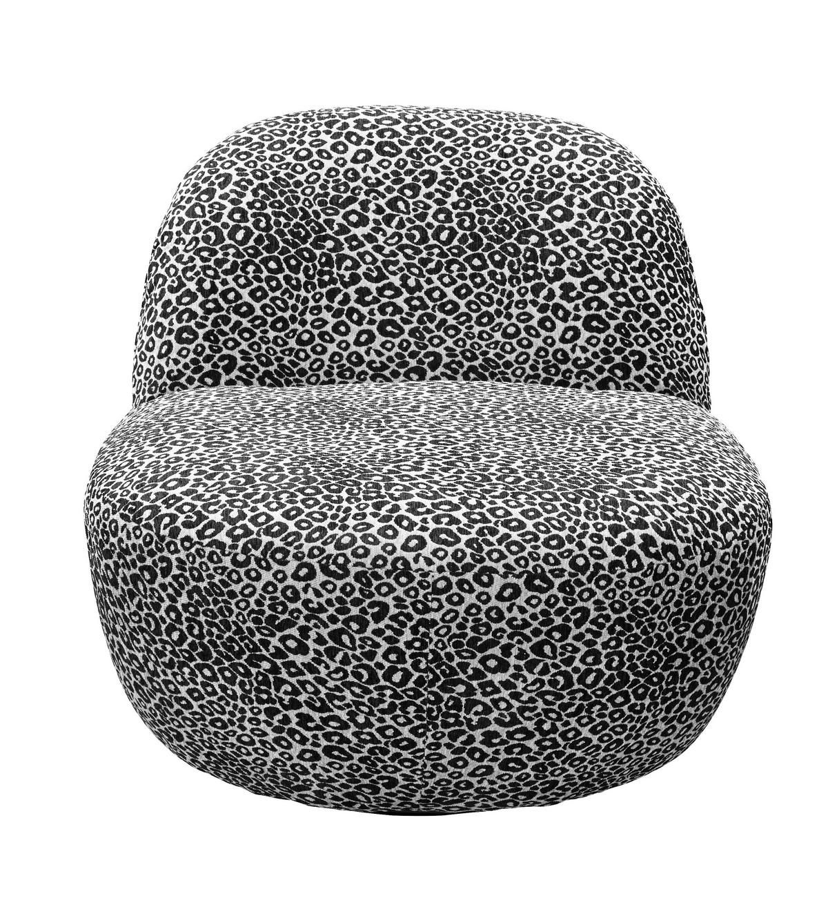 SESSEL in Jacquard, Webstoff Schwarz, Weiß  - Schwarz/Weiß, MODERN, Textil/Metall (83/73/95cm) - MID.YOU